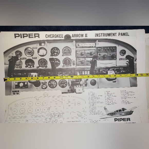 Piper Air Science Education Cherokee Arrow II Instrument Panel 18" x 24" Poster - Picture 5 of 6